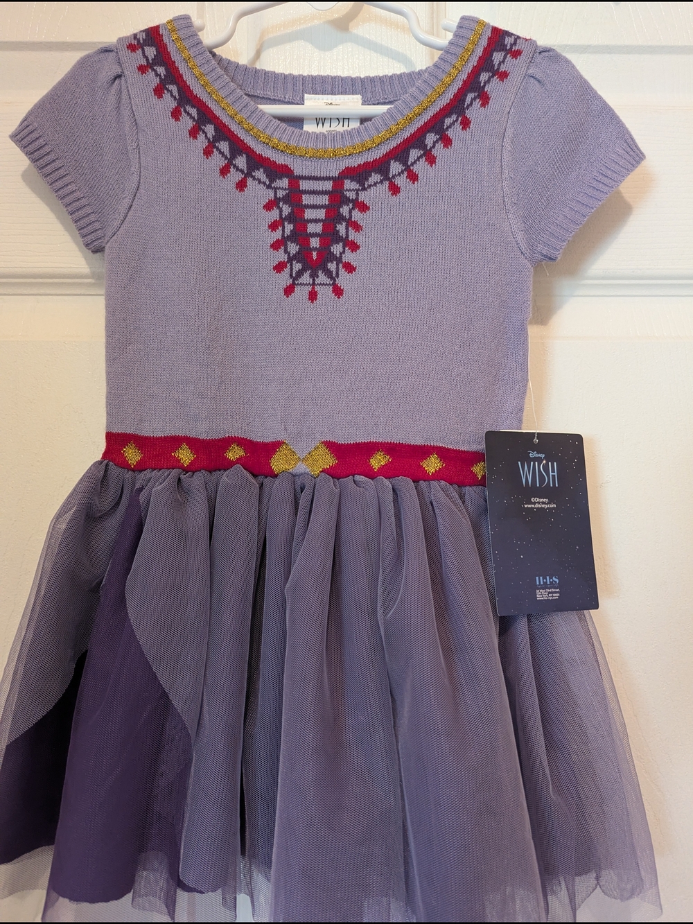 Disney Wish Lavender Knit & Tulle Girls' Dress